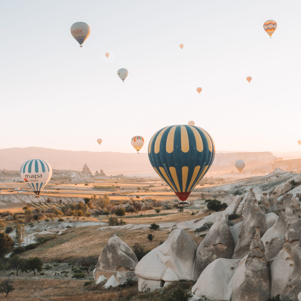 Hot air balloons in the sky